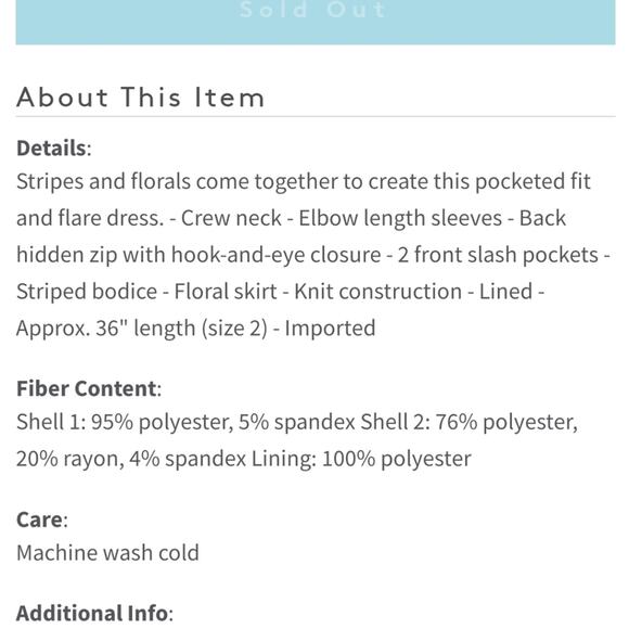 Eliza J | Floral Striped Fit and Flare Dress - Picture 9 of 9